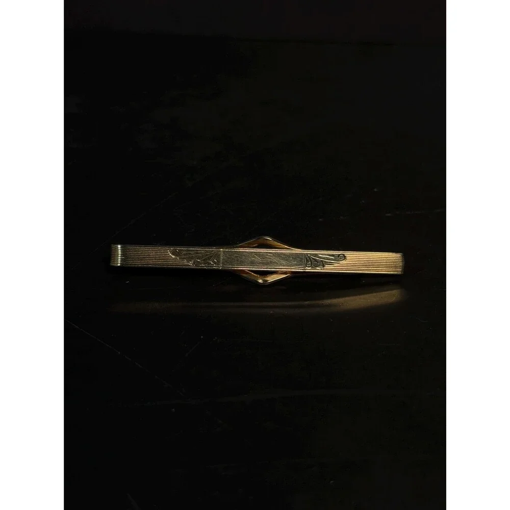 Vintage Anson 1/20 12K Gold Filled Engraved Tie Clip Mid Century
